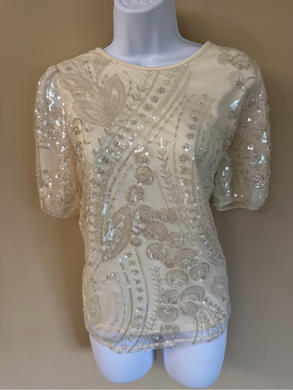 Adrianna Papell Sequin Blouse, Size M
